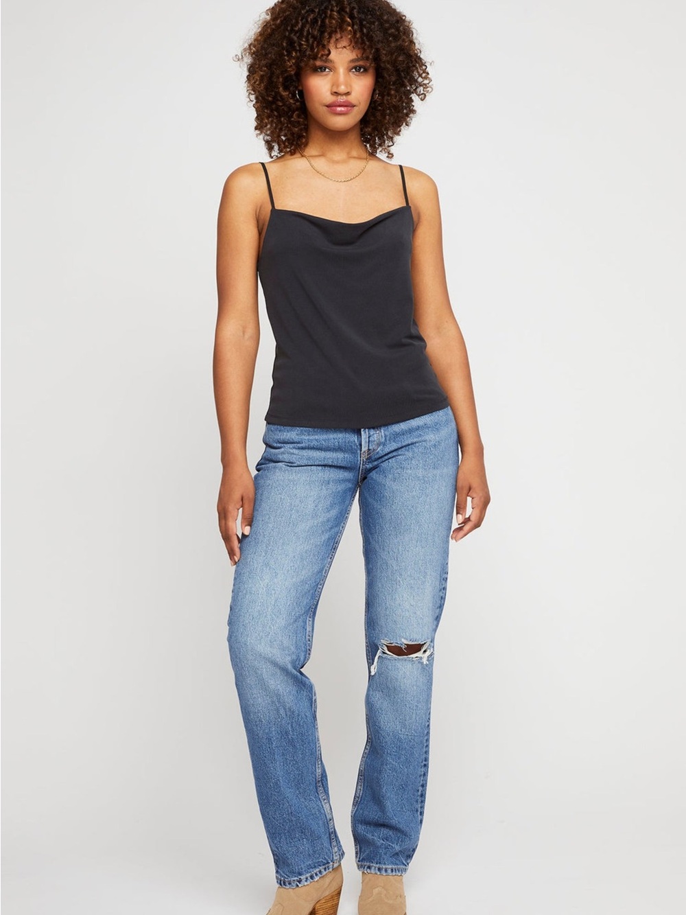 Gentle Fawn Black Spaghetti Strap Tank Top